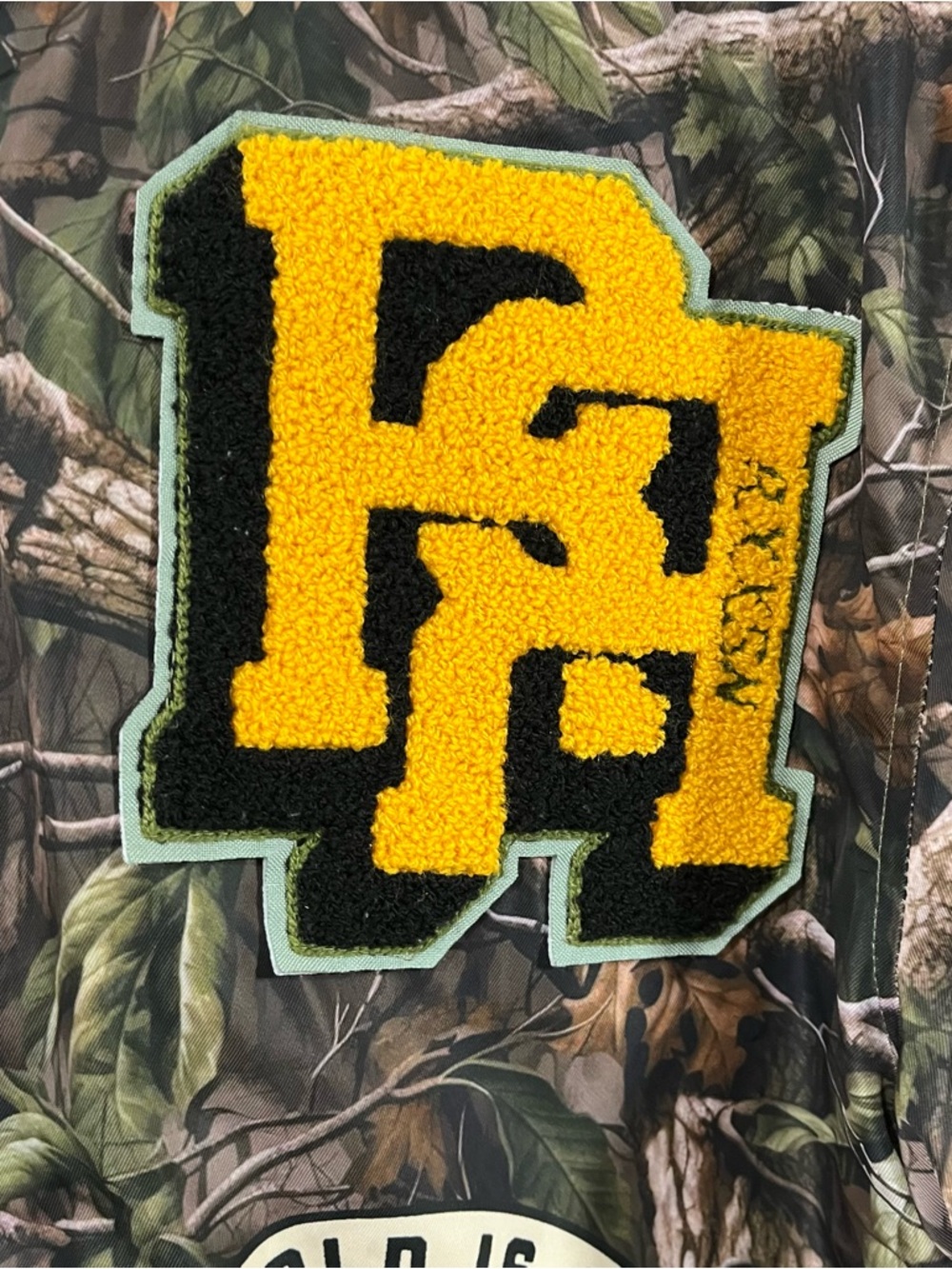 Reason Varsity Jacket Mens Medium TRUST NO ONE Camouflage Patches EUC - Picture 3 of 8